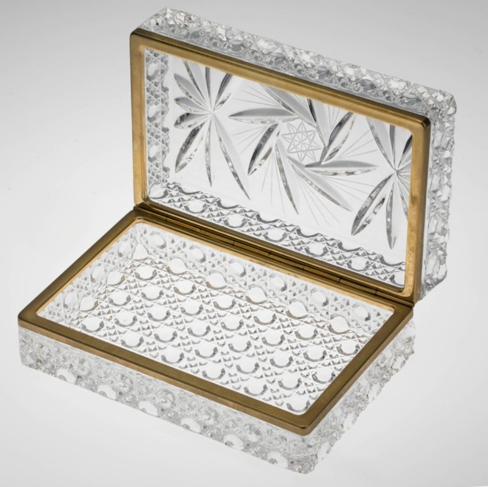 Vintage Cut Crystal Jewelry Box